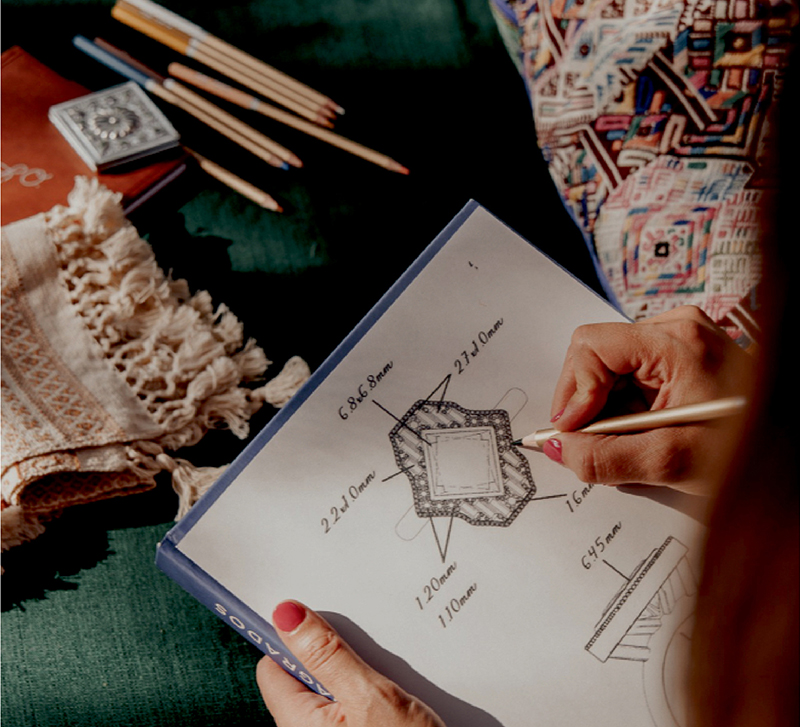 Custom jewellery design sketch